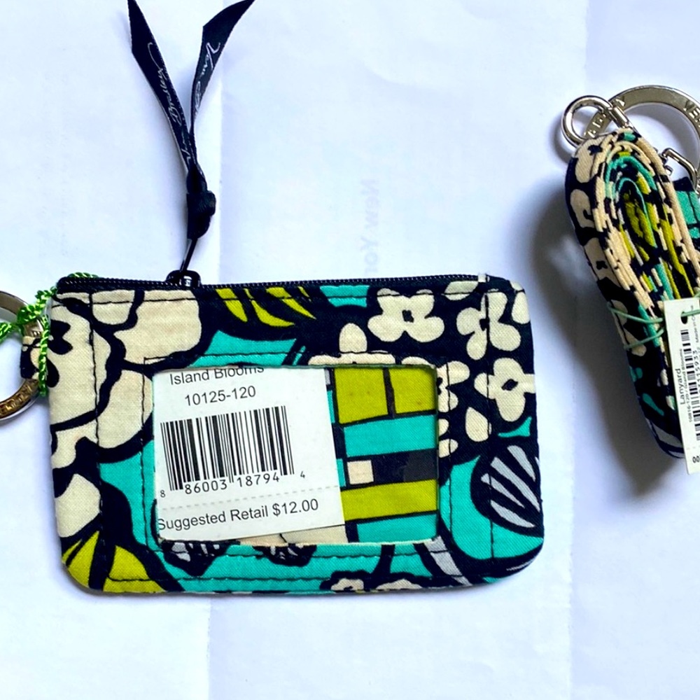 Vera Bradley zip ip and lanyard island bloom retired set combo